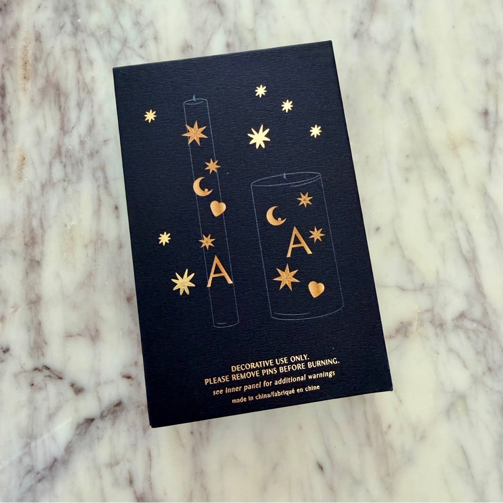 🌟 Anthropologie J Monogram Letter Gold Candle Charms Set Moon Stars Heart - Picture 3 of 6